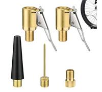 SEPWGUMD Juego de adaptadores de válvula Multifuncional 5 Piezas para neumáticos de Coche, Bicicleta y balones, Compatible con infladores portátiles, tamaño Universal para Uso Diario y Viajes, Color