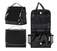 SEPWIK Neceser de viaje para mujer con gancho para colgar, bolsa de cosméticos de maquillaje resistente al agua, organizador colgante para champú, contenedor de tamaño completo, artículos de tocador