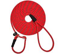 SEPXUFORE Correa Reflectante Larga Antideslizante para Perro, antiasfixia, 12 pies, 20 pies, 30 pies, 50 pies, Correa de Entrenamiento para Perros medianos, Cachorros pequeños (30 pies, Rojo)