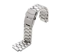 SEQLTWFC 24 * 16 mm Compatible con Casio G-SHOCK GST-B200 GST-B200D Correa de reloj Correa de reloj de acero inoxidable sólido Acero elevado con herramientas Pulsera for hombres(Silver)