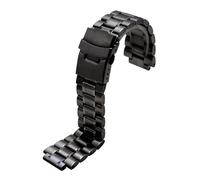 SEQLTWFC 24 * 16 mm Compatible con Casio G-SHOCK GST-B200 GST-B200D Correa de reloj Correa de reloj de acero inoxidable sólido Acero elevado con herramientas Pulsera for hombres(Noir)