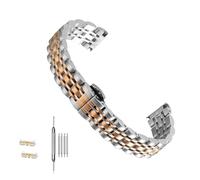 SEQLTWFC Compatible con Armani AR1674 0397 0382 0389 1681 correa de reloj 14 16 18 20 22 mm pulsera de correa de reloj de acero inoxidable(Silver rose gold,16mm)