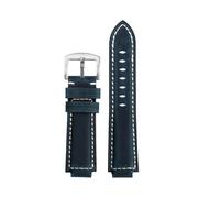 SEQLTWFC Compatible con Casio Dw-9052, Dw-9050 y Dw-9051 Crazy Horse - Correa de reloj de piel auténtica, suave, elegante, for hombre, 24-16 mm(Blue-silver pin)