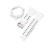SEQLTWFC Compatible con Casio G-Shock GA-100/110/120 GA-140 GD-100/110/120 GLS-100 GAX-100 Correa de silicona de repuesto con bisel y correa de reloj(Bianco)