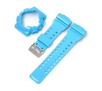 SEQLTWFC Compatible con Casio G-Shock GA-100/110/120 GA-140 GD-100/110/120 GLS-100 GAX-100 Correa de silicona de repuesto con bisel y correa de reloj(Light blue)