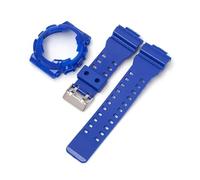 SEQLTWFC Compatible con Casio G-Shock GA-100/110/120 GA-140 GD-100/110/120 GLS-100 GAX-100 Correa de silicona de repuesto con bisel y correa de reloj(Dark blue)