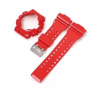 SEQLTWFC Compatible con Casio G-Shock GA-100/110/120 GA-140 GD-100/110/120 GLS-100 GAX-100 Correa de silicona de repuesto con bisel y correa de reloj(Red)