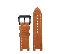 SEQLTWFC Compatible con Casio G-SHOCK GST-B100/W300/400 S110/S120/W130L Correa de reloj de cuero Cóncava Deportiva Correa de línea manual con muescas for hombre 26 mm(Brown a-black)