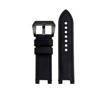 SEQLTWFC Compatible con Casio G-SHOCK GST-B100/W300/400 S110/S120/W130L Correa de reloj de cuero Cóncava Deportiva Correa de línea manual con muescas for hombre 26 mm(Black-black)