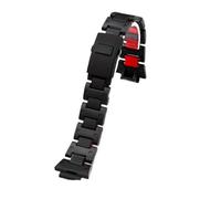 SEQLTWFC Compatible con correa Casio G-SHOCK GA-2100 DW5600 DW-6900 GW-M5610/B5600 Correa de reloj de acero plástico negro for hombre Pulsera deportiva de repuesto(Black red)