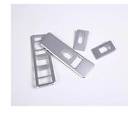 SEQLTWFC Compatible con Hummer H2 2003-2007 ABS Fibra de Carbono/Plata Ventana de Coche Botón de elevación de Vidrio Interruptor Marco Cubierta embellecedora Pegatina Accesorios for Coche(Silver)