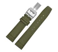 SEQLTWFC Compatible con IW Pilot Spitfire Timezone TopGun Correa Verde Negro Cinturones Correas de reloj de pulsera 20 mm 21 mm 22 mm Correa de reloj de tela de lona de nailon(Green silver,22mm)