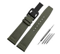 SEQLTWFC Compatible con IW Pilot Spitfire Timezone TopGun Correa Verde Negro Cinturones Correas de reloj de pulsera 20 mm 21 mm 22 mm Correa de reloj de tela de lona de nailon(Green black,22mm)