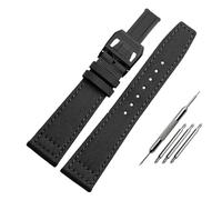 SEQLTWFC Compatible con IW Pilot Spitfire Timezone TopGun Correa Verde Negro Cinturones Correas de reloj de pulsera 20 mm 21 mm 22 mm Correa de reloj de tela de lona de nailon(Black black,22mm)