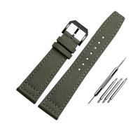 SEQLTWFC Compatible con IW Pilot Spitfire Timezone TopGun Correa Verde Negro Cinturones Correas de reloj de pulsera 20 mm 21 mm 22 mm Correa de reloj de tela de lona de nailon(Pin green black,22mm)