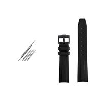 SEQLTWFC Compatible con Rolex Omega X Swatch Joint MoonSwatch Constellation Correa de reloj de goma Deportes impermeables Correa de reloj Curvedor de 20 mm BANDA suave(Black black clasp)