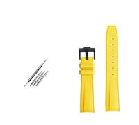 SEQLTWFC Compatible con Rolex Omega X Swatch Joint MoonSwatch Constellation Correa de reloj de goma Deportes impermeables Correa de reloj Curvedor de 20 mm BANDA suave(Yellow black clasp)