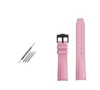 SEQLTWFC Compatible con Rolex Omega X Swatch Joint MoonSwatch Constellation Correa de reloj de goma Deportes impermeables Correa de reloj Curvedor de 20 mm BANDA suave(Pink black clasp)