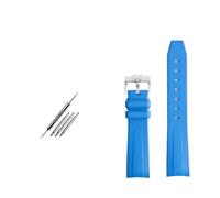 SEQLTWFC Compatible con Rolex Omega X Swatch Joint MoonSwatch Constellation Correa de reloj de goma Deportes impermeables Correa de reloj Curvedor de 20 mm BANDA suave(Blue silver clasp)