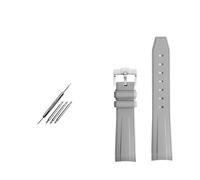SEQLTWFC Compatible con Rolex Omega X Swatch Joint MoonSwatch Constellation Correa de reloj de goma Deportes impermeables Correa de reloj Curvedor de 20 mm BANDA suave(Gray silver clasp)