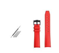 SEQLTWFC Compatible con Rolex Omega X Swatch Joint MoonSwatch Constellation Correa de reloj de goma Deportes impermeables Correa de reloj Curvedor de 20 mm BANDA suave(Red black clasp)