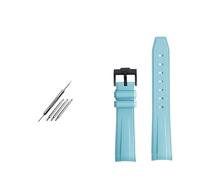 SEQLTWFC Compatible con Rolex Omega X Swatch Joint MoonSwatch Constellation Correa de reloj de goma Deportes impermeables Correa de reloj Curvedor de 20 mm BANDA suave(Sky blue black)