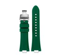 SEQLTWFC Compatible con Tissot 1853 Correa de reloj de silicona T137.407 T137.410 PRX Correa de reloj Super Player Caucho for hombres 26 * 12 mm Extremo de desmontaje rápido(Green folding clasp)