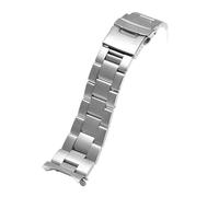 SEQLTWFC Correa de acero inoxidable for buceo de 22 mm compatible con Casio Duro Mdv107-1A MDV106-1A Correa de reloj de pulsera con hebilla plegable de metal de repuesto for hombres(Silver,22mm With l
