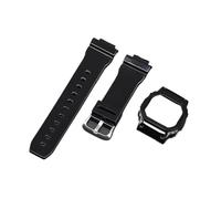 SEQLTWFC Correa de caja modificada compatible con Casio G-Shock DW-5600/5000/5030 GW-M5610 G-5600 GLX-5600 Reemplazar accesorios de correa de reloj de silicona de resina(Glossy black,5610)
