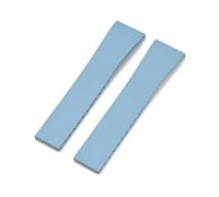 SEQLTWFC Correa de caucho fluorado nueva, pulsera con hebilla plegable FKM de alto grado de 18/19/20/21/22mm, Compatible con la correa de reloj Patek Philippe Omega Rolex(Light blue No buckle,18mm)