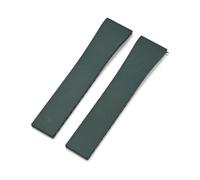 SEQLTWFC Correa de caucho fluorado nueva, pulsera con hebilla plegable FKM de alto grado de 18/19/20/21/22mm, Compatible con la correa de reloj Patek Philippe Omega Rolex(Green No buckle,21mm)