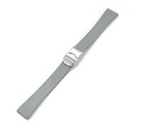 SEQLTWFC Correa de caucho fluorado nueva, pulsera con hebilla plegable FKM de alto grado de 18/19/20/21/22mm, Compatible con la correa de reloj Patek Philippe Omega Rolex(Grey,22mm)