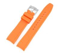 SEQLTWFC Correa de caucho suave 20 mm 22 mm Compatible con Rolex Submariner Sport Buceo Correa de reloj de silicona Compatible con Citizen Compatible con Omega MoonSwatch Compatible con Seiko 5(Orange