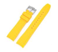 SEQLTWFC Correa de caucho suave 20 mm 22 mm Compatible con Rolex Submariner Sport Buceo Correa de reloj de silicona Compatible con Citizen Compatible con Omega MoonSwatch Compatible con Seiko 5(Yellow