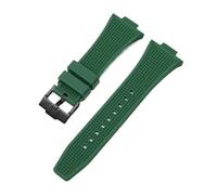 SEQLTWFC Correa de extremo convexo de 12 mm * 26 mm compatible con Tissot PRX Series T137.407 / T137.410 Super Player Pulsera de silicona de caucho for hombres de 40 mm(Green Black buckle)
