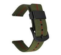 SEQLTWFC Correa de lona de nailon 18/20/22/24 mm Pulsera deportiva de liberación rápida for reloj inteligente compatible con Huawei GT 4 3 2 Samsung Galaxy Watch 6 5 4 S3(Green Red B,18mm)