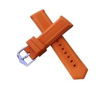 SEQLTWFC Correa de reloj 12 mm, 14 mm, 16 mm, 18 mm, 19 mm, 20 mm, 22 mm, 24 mm, 26 mm, 28 mm, naranja, compatible con correas de reloj de buceo de caucho de silicona Omega, pulseras(Orange,21mm)