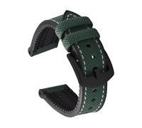 SEQLTWFC Correa de reloj compatible con Omega Tissot MIDO IWC de 20 mm, 22 mm y 24 mm con base de goma FKM y nailon. Accesorios for pulseras.(Green Black-Black,22mm)