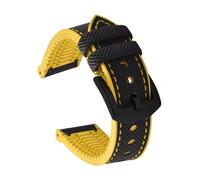 SEQLTWFC Correa de reloj compatible con Omega Tissot MIDO IWC de 20 mm, 22 mm y 24 mm con base de goma FKM y nailon. Accesorios for pulseras.(Black Yellow-Black,20mm)