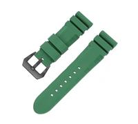 SEQLTWFC Correa de reloj compatible con Panerai Submersible PAM 111 441 616 de silicona suave de 22 mm y 24 mm for hombre.(Green black,24mm)