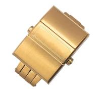 SEQLTWFC Correa de reloj compatible con Ulysse Nardin Athens, hebilla plegable de caucho, silicona, acero inoxidable 316, cierre de mariposa, accesorios for correa de reloj 20(Gold)