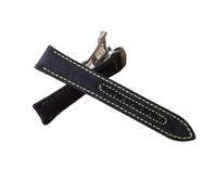 SEQLTWFC Correa de reloj con parte inferior de cuero de lona compatible con Omega Compatible con Seiko 19 mm 20 mm 21 mm 22 mm Correa de nailon negro azul Despliegue de hebilla plegable for hombre(Bla