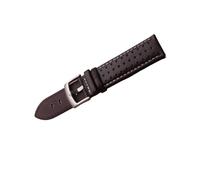 SEQLTWFC Correa de reloj Correa de reloj de cuero genuino liso de 20 mm Correa negra Compatible con correa TAG CARRER Compatible con cinturones suaves Seiko Mido Línea roja Puntada blanca(Brown white