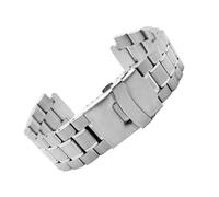 SEQLTWFC Correa de reloj de acero inoxidable compatible con la serie G-SHOCK GST-B200 GST-B200D Correa de reloj for hombre 24 * 16 mm Extremo de orejeta Pulsera negra plateada BANDA(A-silver)
