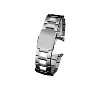 SEQLTWFC Correa de reloj de acero inoxidable con extremo curvado compatible con Casio MTP-1374 MTP-1375 Correa de acero sólido Correa de reloj especial a juego(MTP-1374-bright)