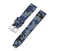 SEQLTWFC Correa De Reloj De Camuflaje Con Extremo Curvo Compatible Con Swatch X Omega MoonSwatch Correa Buceo Caucho Silicona Compatible Con Pulsera Rolex 20 Mm(Camo royal blue)