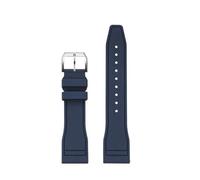 SEQLTWFC Correa de reloj de caucho fluorado compatible con MIDO MULTIforT TV, modelo M049.526. Correa de reloj de 22 mm con junta recta for hombre.(1Dark Blue-Silver)