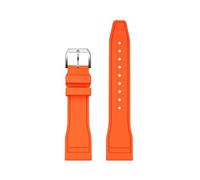 SEQLTWFC Correa de reloj de caucho fluorado compatible con MIDO MULTIforT TV, modelo M049.526. Correa de reloj de 22 mm con junta recta for hombre.(1Orange-Silver)