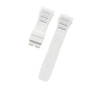 SEQLTWFC Correa de reloj de caucho natural suave y colorida de 25 mm x 20 mm, resistente al agua, compatible con la pulsera de reloj Richard Mille.(Bianco,25mm Black buckle)