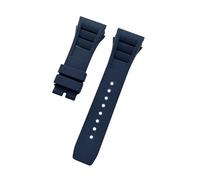 SEQLTWFC Correa de reloj de caucho natural suave y colorida de 25 mm x 20 mm, resistente al agua, compatible con la pulsera de reloj Richard Mille.(Dark blue,25mm Rose buckle)